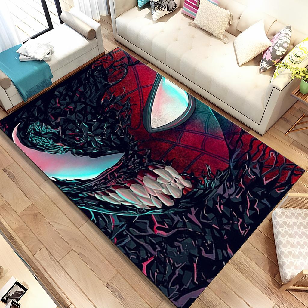 HD Cartoon Marvel Avengers Spiderman Teppich für Zuhause Wohnzimmer Schlafzimmer Sofa Fußmatte Dekor, Kinderteppich Rutschfeste Bodenmatte