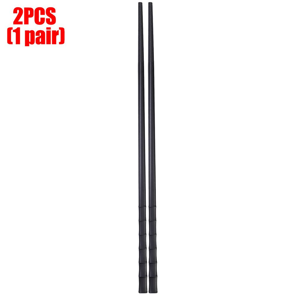 

12-2PCS Chinese Chopsticks Alloy Bamboo Pattern Black Non-Slip Dishwasher Chopsticks Reusable Food Grade Kitchen Tableware Set