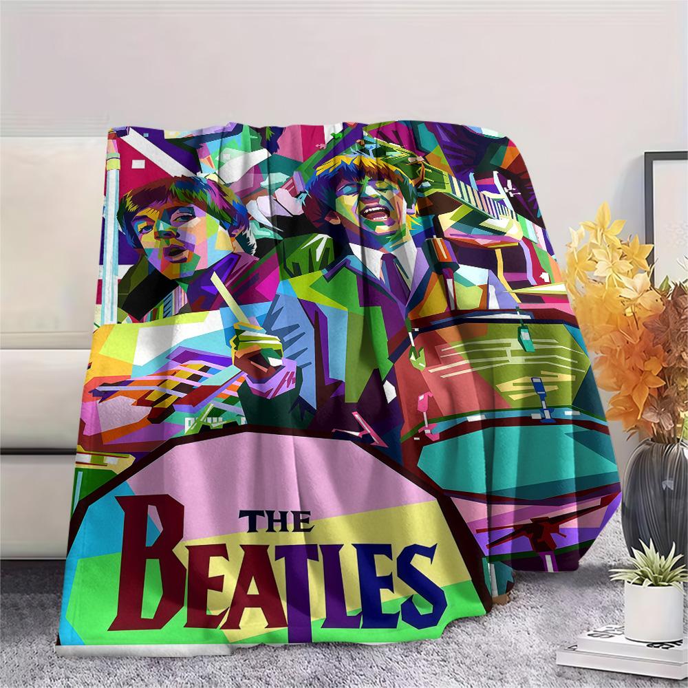1PC Band Print FlAannel Blanket, High quality Comfortable for All Seasons, Home Decor, Warmth and Comfort