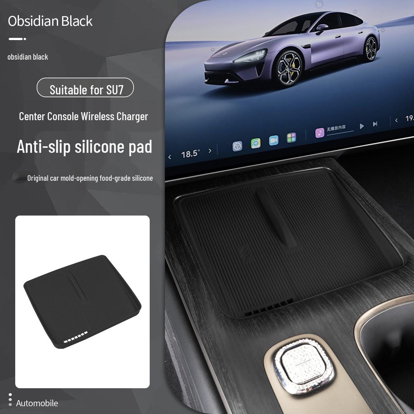 New Gen Non-slip Silicone Pad for Xiaomi SU7/YU7 Wireless Charging Console Cup Holder
