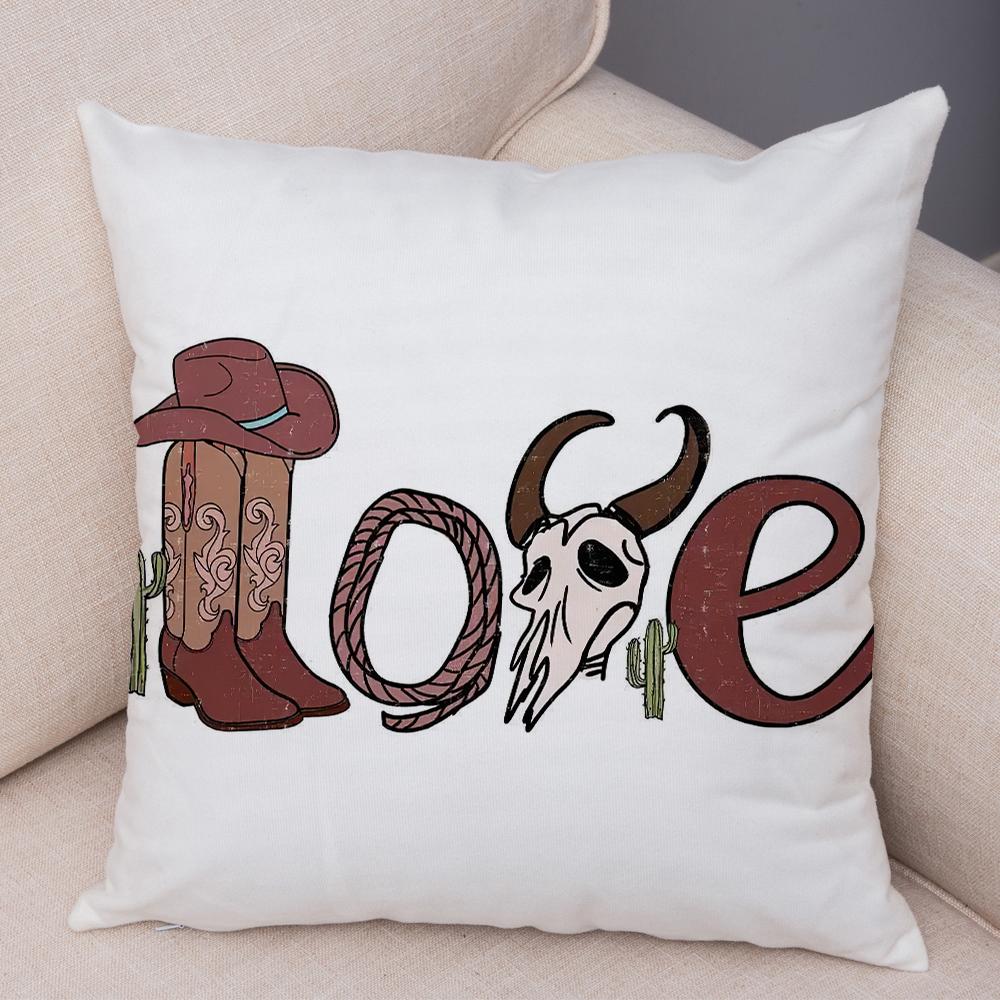 Wild West Sign Cushion Cover Double Print Wild Girl Cowgirl Pillowcase Soft Plush Should Have Been Cowgirl Cushion Cover 40x40cm