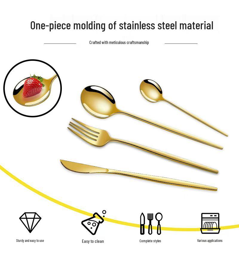 Portugal Stainless Steel 30-Piece Cutlery Set: Western Steak Knife, Fork, Spoon in Gift Box