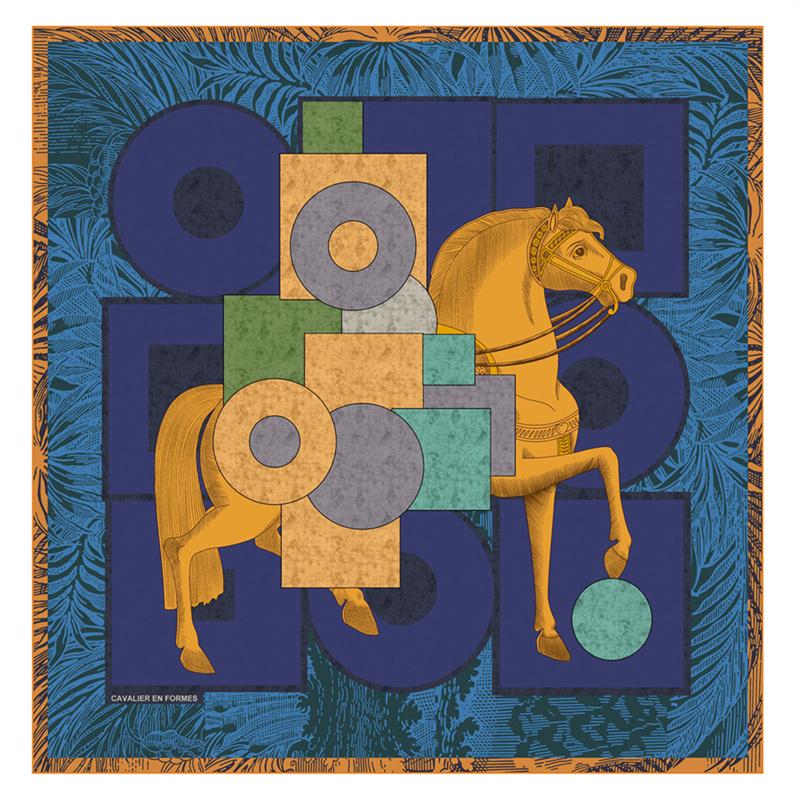 90Cm Classic Checkered Horse  Square Scarf Women Twill Silk Scarf Shawl Hijab Luxury Bandana Foulard Neckerchief Head Scarf