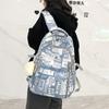 High-value Graffiti Schoolbag Male Korean Version Student Junior High School High School Student Backpack Male Campus Large-capacity Backpack Female