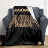 1PC Abba Custom Name Patterned Flannel Blanket Suitable For All Seasons For Home Decor Warmth And Comfort Gifts Holiday Present