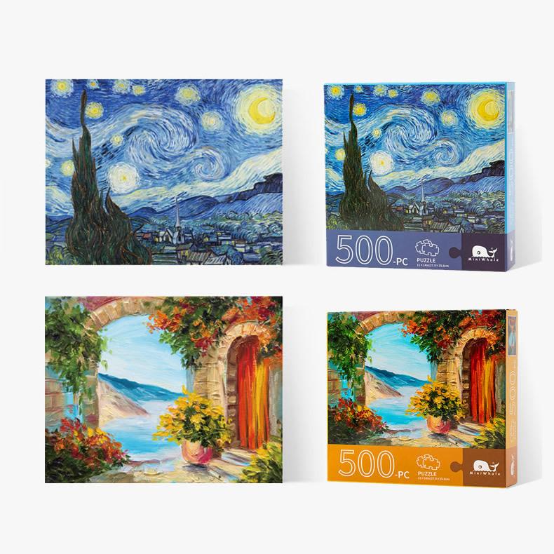 Exquisite Flat Puzzles 500 Pieces 1000 Pieces, Van Gogh Oil Painting Children'S Puzzles