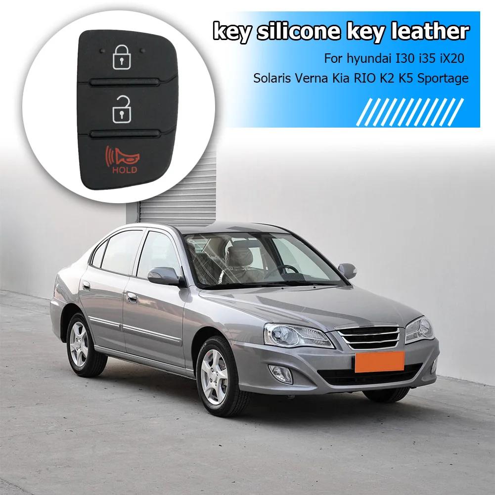 3 Buttons Flip Folding Remote Car Key Shell Case Silicone Case Rubber Pads Replacement for Hyundai Kia Picanto Remote key Case