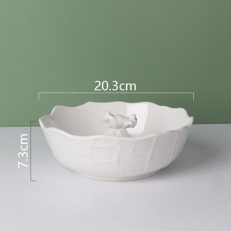 Free Shipping Japanese-Style Polar Bear Ceramic Tableware, Underglaze Color, Cute Children'S Meal Plate, Sub-Plate Surface Bowl, Salad Bowl