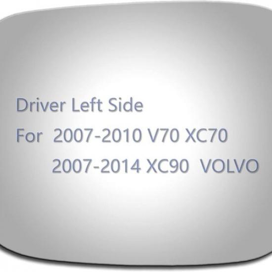 Side Mirror Glass fit for 2007-2010 V70 XC70, Driver Left Side Mirror Glass