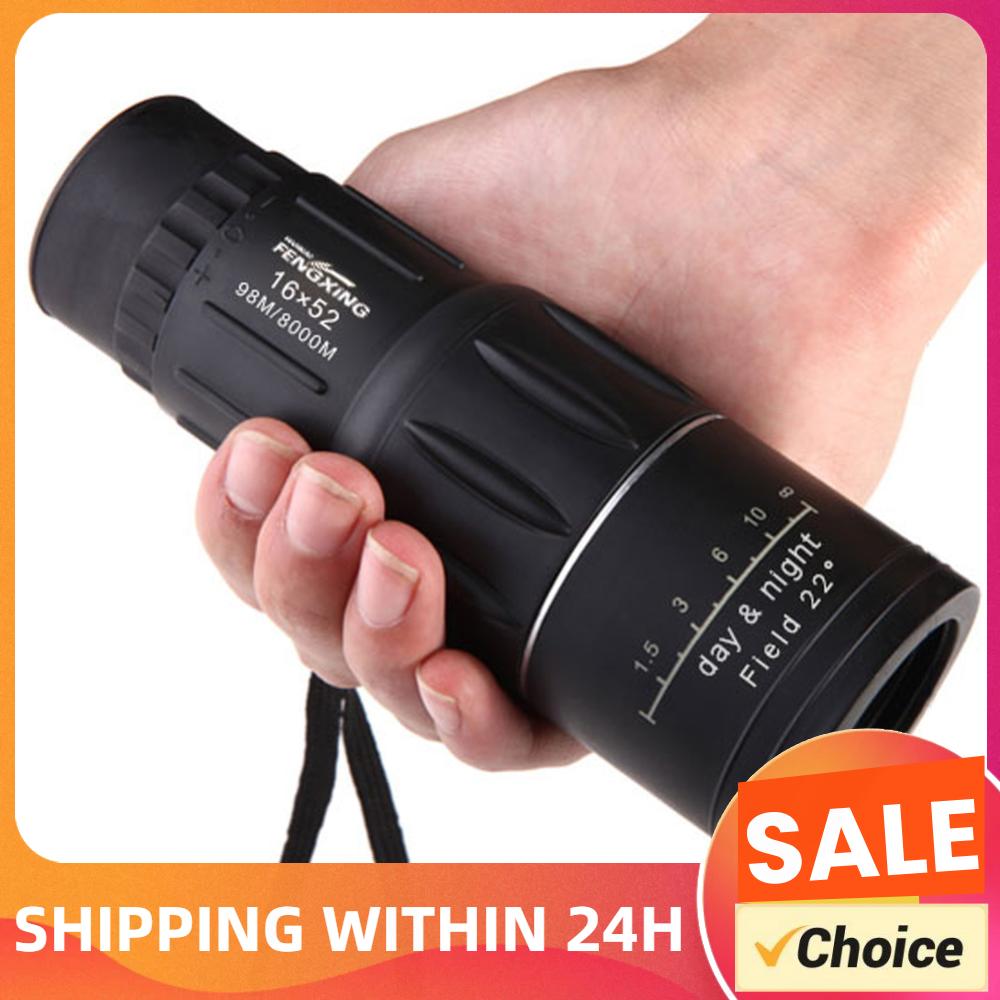 16x52 Portable Monocular Telescope 66M/8000M Zoom Long Range Spyglass Monocular Scope Outdoor Camping Bird Watching Tools