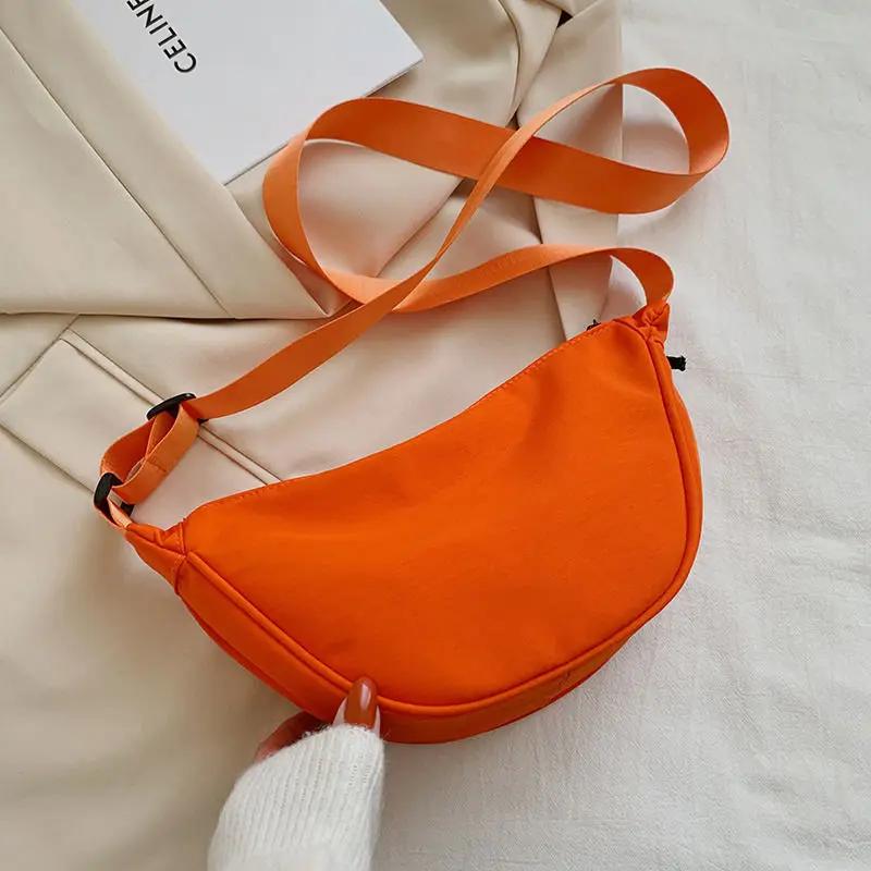 Nylon Messenger Bag Women's Trendy Dumpling Bags Lightweight Small Shoulder Bag Armpit Bag Simple Shoulder Canvas Bags