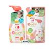 Pigeon Petit Kids Karamarisurun Foaming Shampoo, Fresh Apple Scent, 300ml Bottle, 240ml Refill, Additive-free, Mildly Acidic, Hypoallergenic