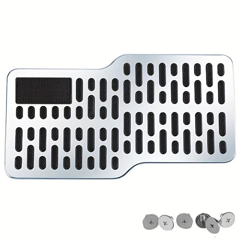 1pc Fit Stainless Steel Car Floor Mats with Screws, Anti-Slip Pedal Repair Pad, Wide Metal Foot Pedal for Vehicle Driving