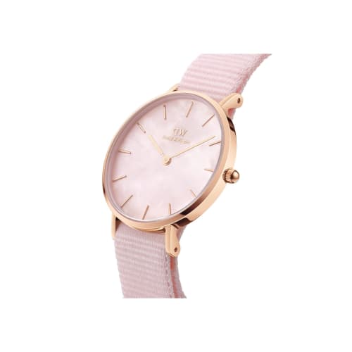Officially Imported from the Official Shop with a 2-Year Warranty. Daniel Wellington DW Women's Petite 28 Coral RG MOP Watch. This Rose Gold and Pink
