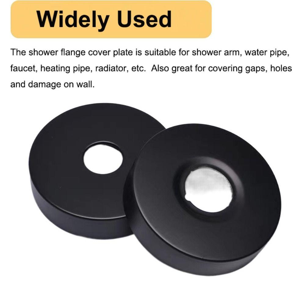 Black Shower Faucet Cover Chrome Finish Shower Arm Flange New Flange Cover Plate