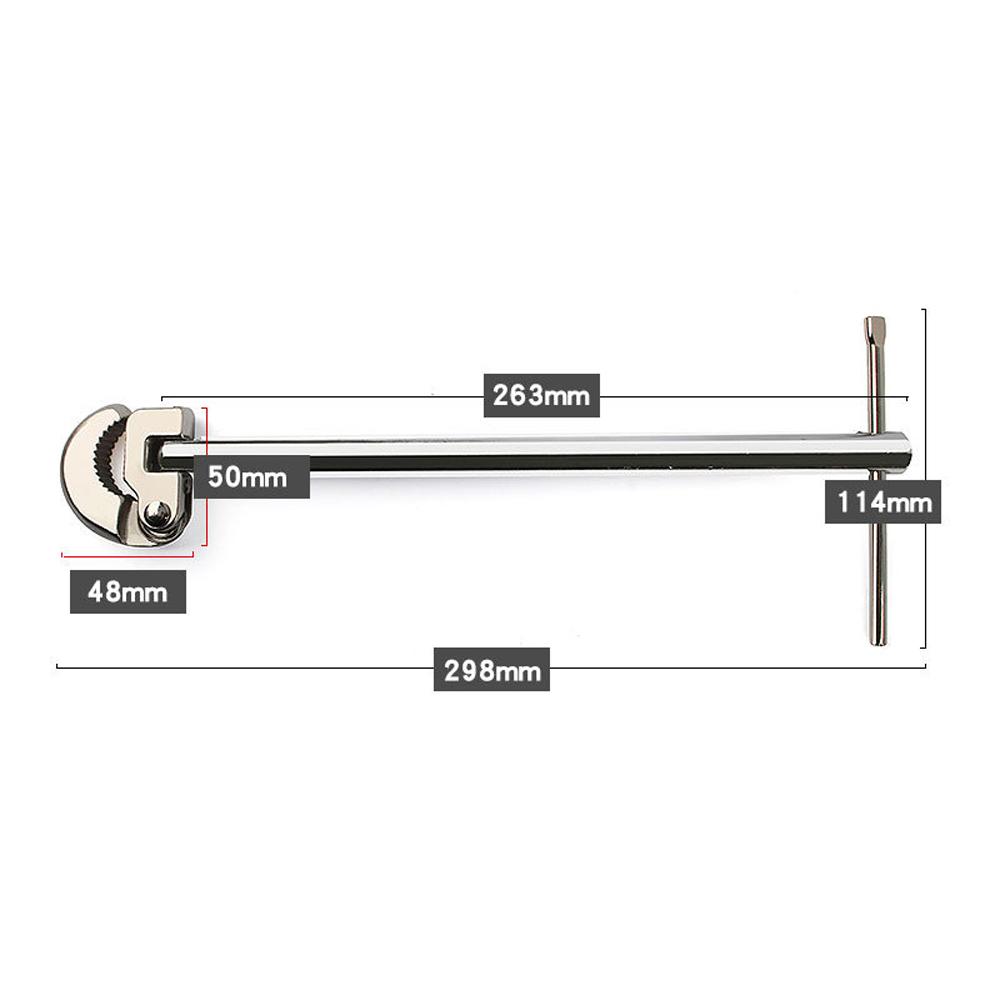 Multifunctional Sink Wrench Carbon Steel Faucet Sewer Pipes Bathroom Plumbing Installation Disassembly Tool 180 degrees