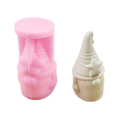 Moule Bougie de Noël Étoile Père Noël Moule en Silicone Gnome Moule Résine Époxy Moule de Coulée 3D pour Artisanat d'Aromathérapie DIY