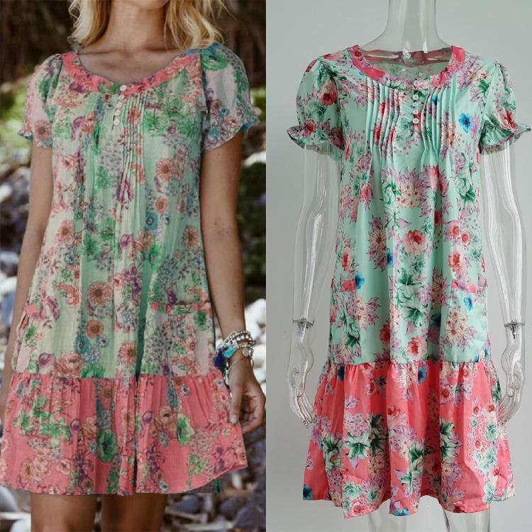 2026 Spring Fashionable Women s Mid-Length Short-Sleeve Dress 4XL красный