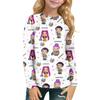 Children's Witch  Printed Long Sleeved Round Neck Top With Floral Print For Daily Casual T-shirt