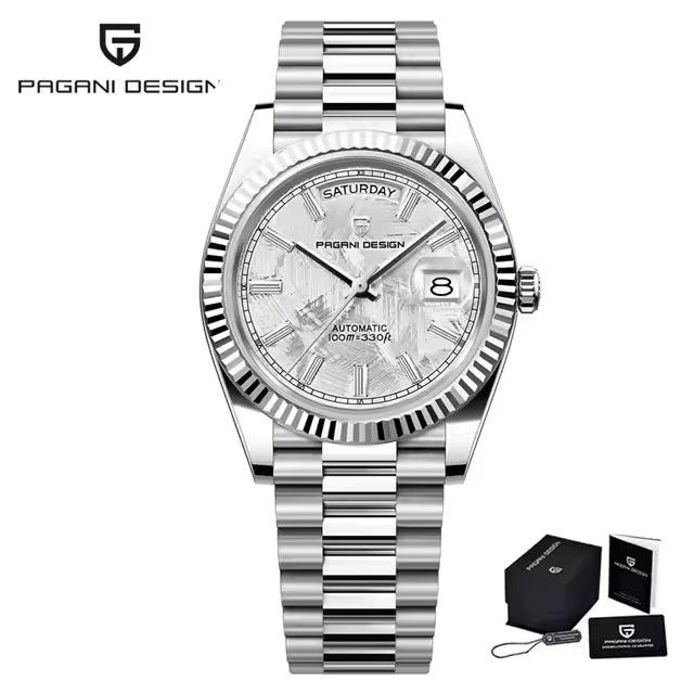 PAGANIDESIGN 40mm Erkek Otomatik Su Geçirmez Kol Saati Tarih ve Gün Göstergeli, Model 1783