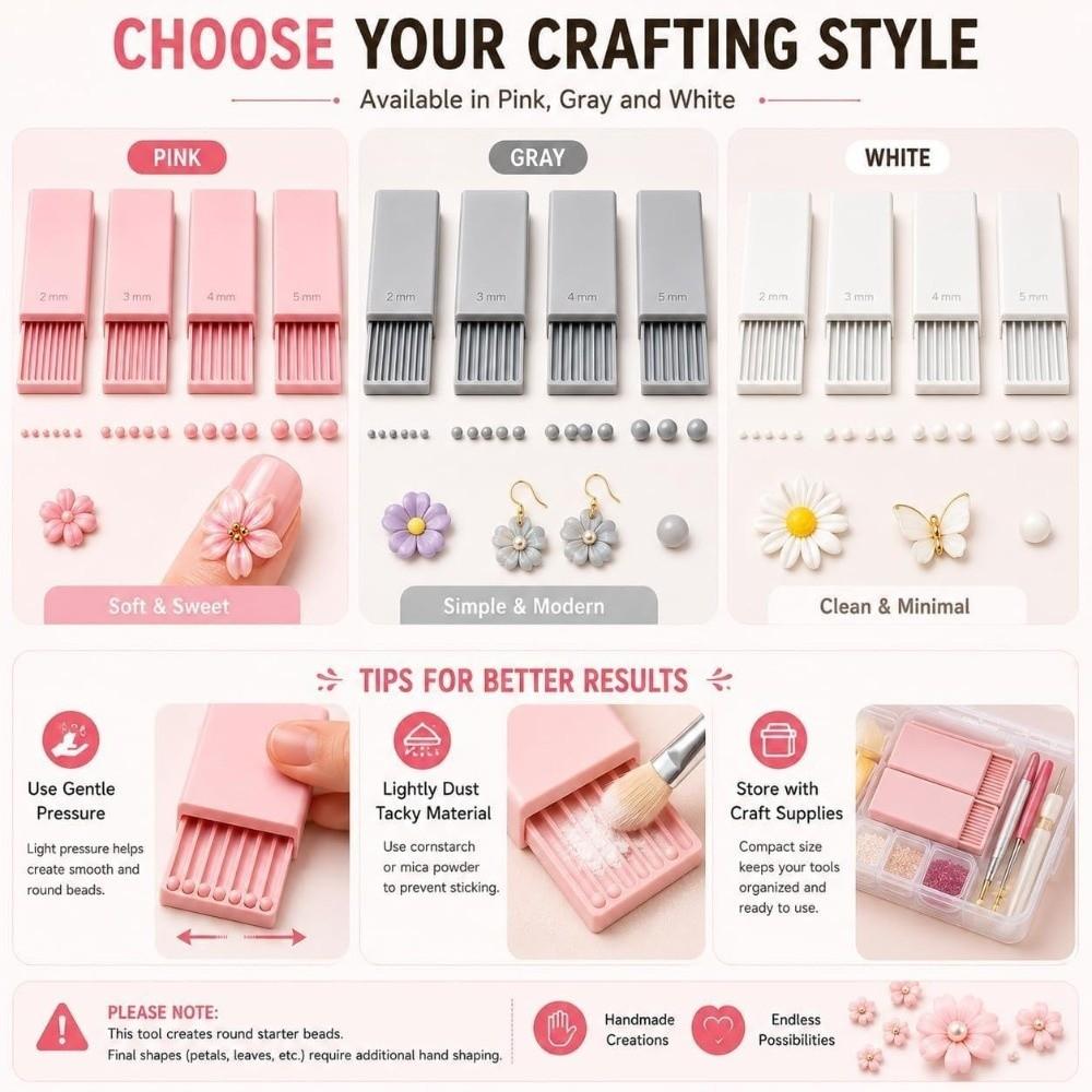 4Pcs Rapid Molding Pottery Clay Ball Maker 2-5mm Clay Sphere Shaper  Nail Art