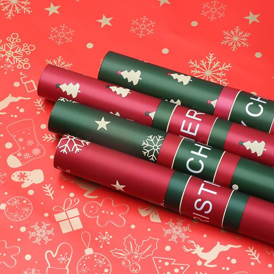 20 Sheets Christmas Wrapping Paper 22" X 22" Holiday Gift Wrap with Christmas Tree Snowflake Pattern for Party DIY Crafts Presents