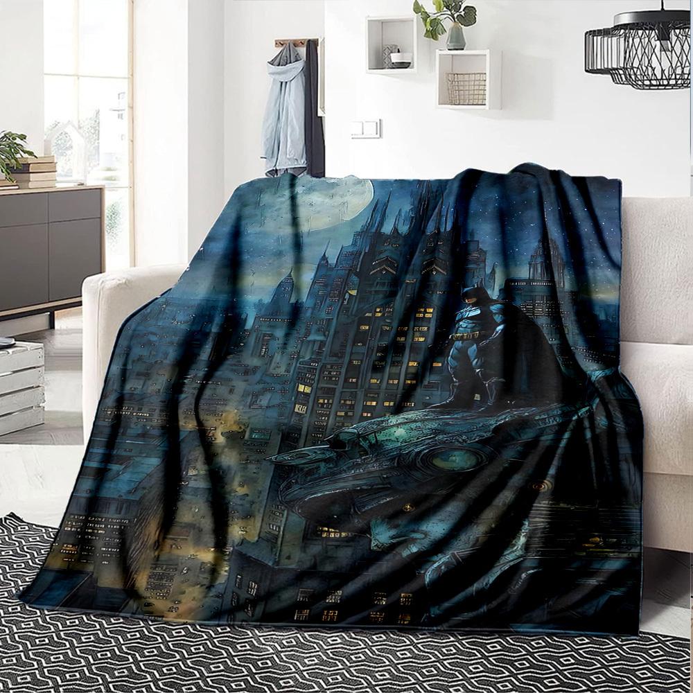 1pc Batman Cityscape Flannel Blanket - Soft Warm Throw for Home, Office, TravelL1353