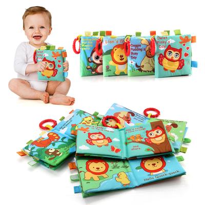 Animal Cloth Book Soft Story Book 0-36 Months Baby Early Education Toys Cartoon Animal Rustle Sound Baby Quiet Book Toys Gifts