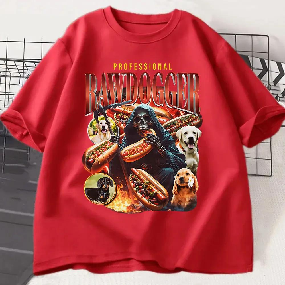 

Professional Rawdogger Funny Meme Hot Dog Skeleton Graphic T Shirt Gothic Women Short Sleeve Tshirt Tops Aesthetic Clothes 3XL