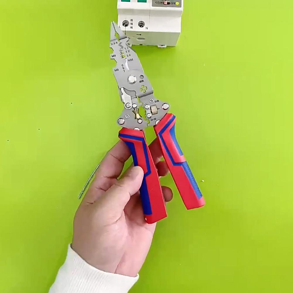 13-in-1 Foldable Wire Stripping Tool with Voltage Tester Wire Repair Tool Pliers Cable Scissors for Cutting and Pulling Wires