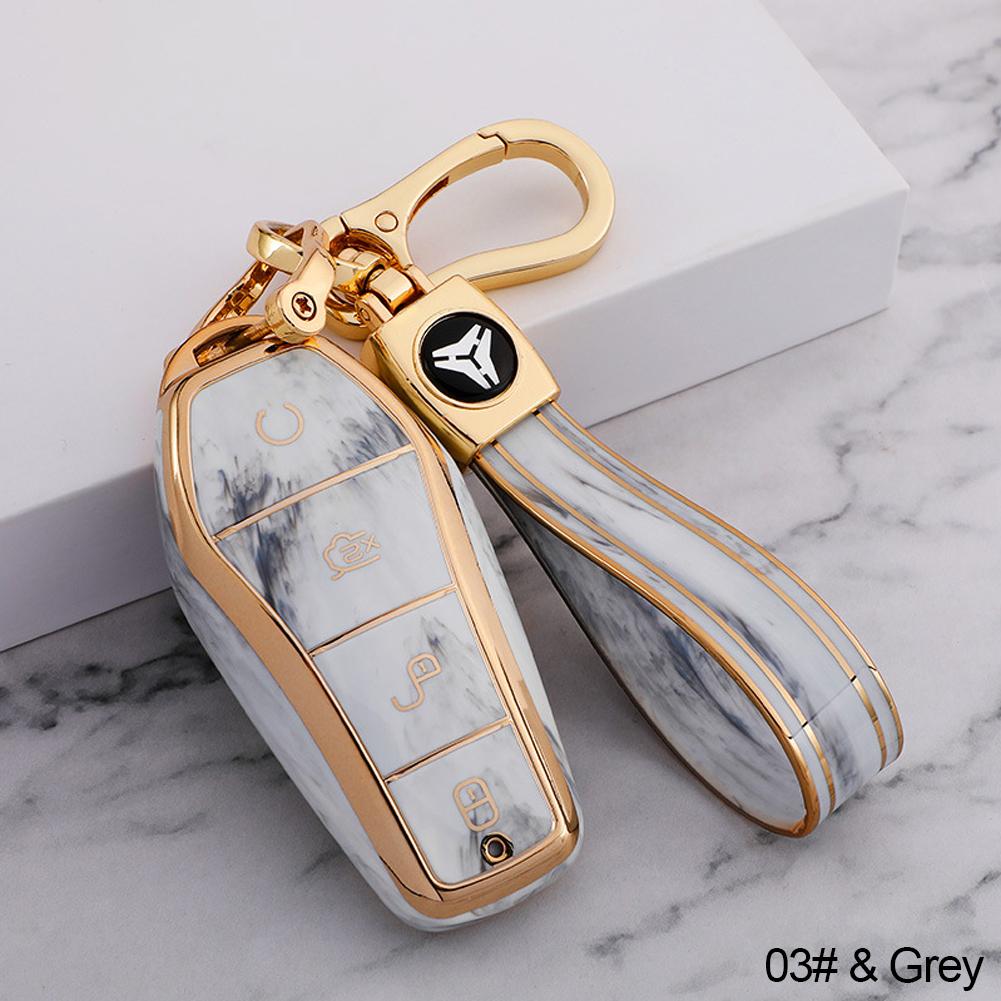 For BYD Qin Plusdmi Atto 3 Han EV Dolphin New Soft TPU Car Key Case 4 Buttons Remote Control Protect Cover Durable Accessories