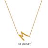Korean Simple Personality Style Elegant Line Shape M Letter Pendant Minimalist Style Versatile Titanium Steel Gold-Plated Necklace