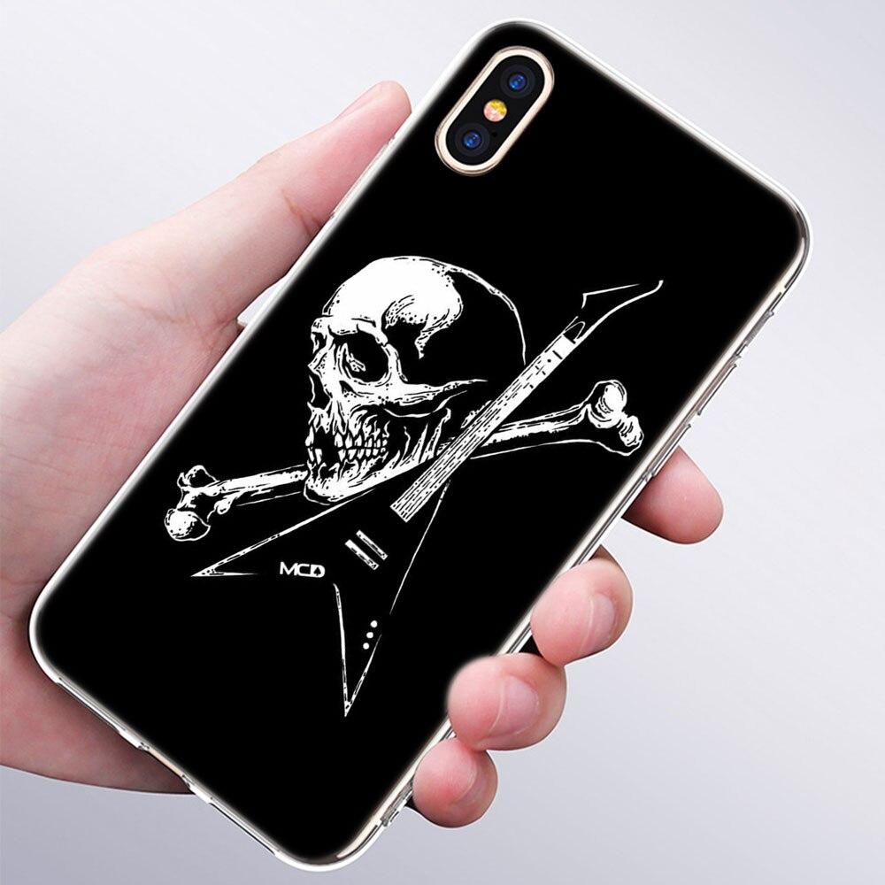 luxury Soft Silicone Phone Case Rock roll skull for Apple iPhone 11 Pro XS Max X XR 6 6S 7 8 Plus 5 5S SE Fashion Cover
