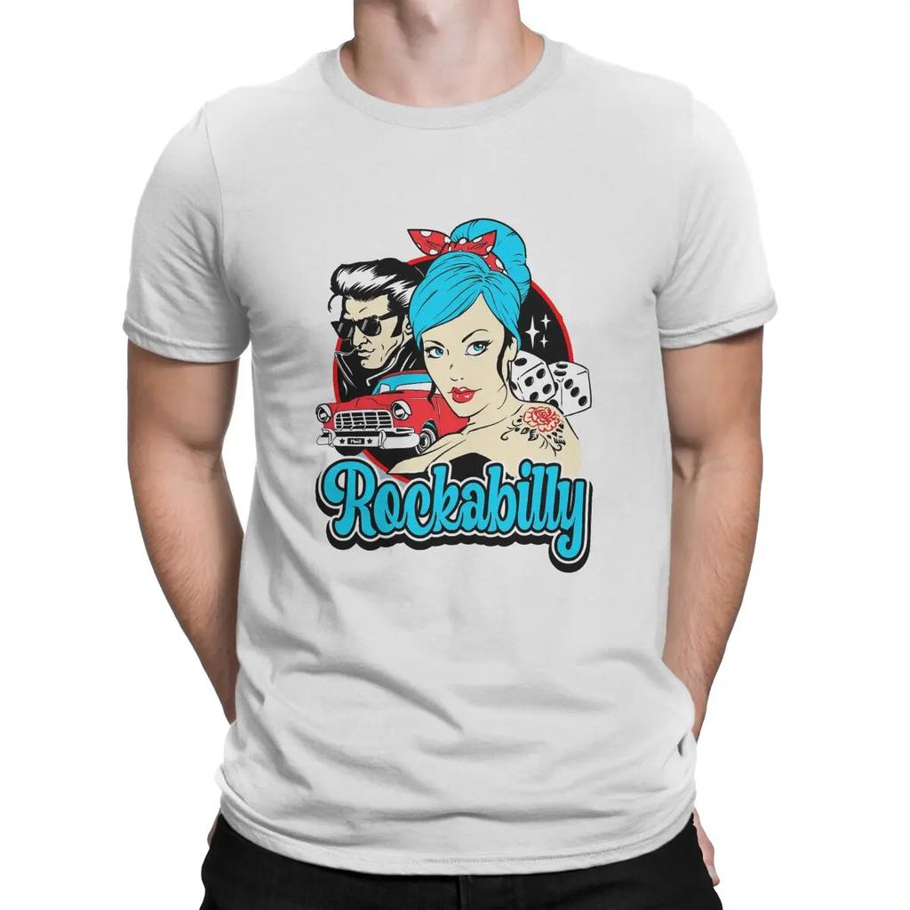 Rockabilly Pin Up Girl 50er Sock Hop Party Rock And Roll T-Shirt Vintage Alternativ Herren T-Shirt O-Ausschnitt