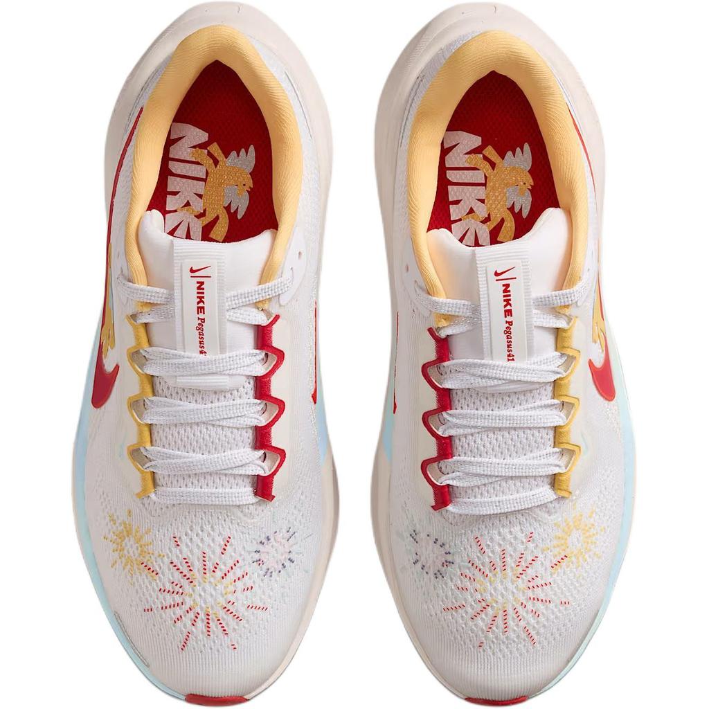 Nike Pegasus 41 Air Zoom Año del Caballo Edición Limitada Ajuste Cómodo Reactivo Transpirable Caña Baja Zapatillas de Running para Niños Blanco IQ1139-161
