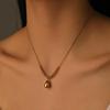 18K Gold Plated Retro Water Drop Pendant Necklace with Snake Chain