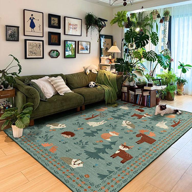 

VIKAMA Cartoon Forest Critter Cool Rectangle Rug Living Room Sofa Bedroom Bedside Large Rug Dirty Resistant Machine Washable 80X120CM(2.6X3.9FT