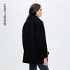 LANGZI Women's Vintage Preppy Wool Blend Double-Breasted Overcoat