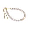 Elegant Faux Pearl Crystal Bracelet – Women's Luxurious Pull-Type Jewelry