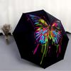 1pc Butterfly Neon Automatic Folding Umbrella - Compact 8-Rib Design, Durable Plastic & Iron, Lightweight for Outdoor Daily Use034