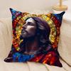 Jesus Christian Cool Cushion Cover Silky Short Plush Invisible Zipper Dustproof Sofa Pillow Case For Home Decor