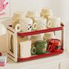 Cream Style Water Bottle Holder Plastic Cosmetic Storage Shelf Sundry Storage Tray  for Home