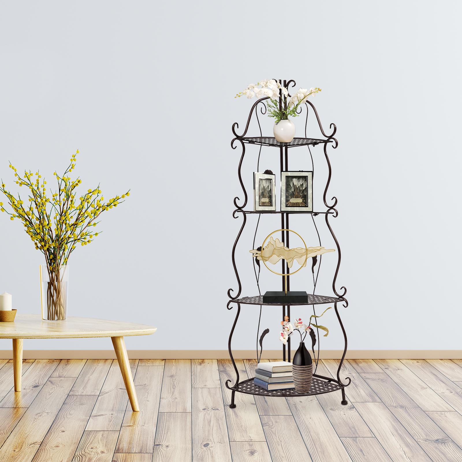 

4-ярусная железная стойка для хранения, бронзового цвета, простая стоячая полка 40*30*103см для ванных комнат, гостиных