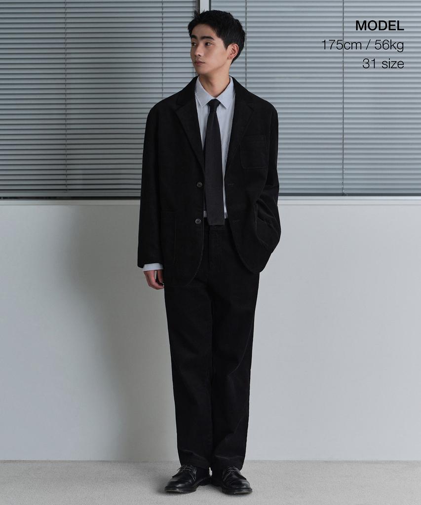 MUSINSA STANDARD [City Workers] 8W Corduroy Tapered Pants [Black]