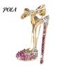 Brooch Pin, High Heels Bow Shape Lapel Pin with Sparkling Rhinestones, Women Badge for Suits Coats Bags Accessories