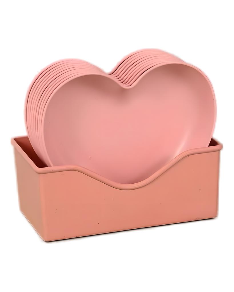 WIKHOSTAR 5pcs/set Heart-shaped Creative Plate Cake Plate With Tray Bone Dish Dried Fruit Snack Plate Candy Plate Container Snack Plate