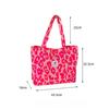 Fashion Simple Canvas Tote Bag Pink Leopard Print Bag Large Capacity Travel Handbags Versatile Shopping Shoulder Bag CLE