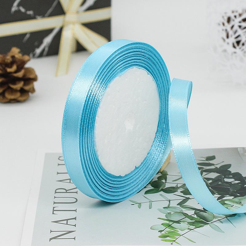Factory Wholesale 1.5 Inches Single Sided Pastel Satin Ribbon Decorative Polyester Fabric Solid Logo Hair Gift Decoration