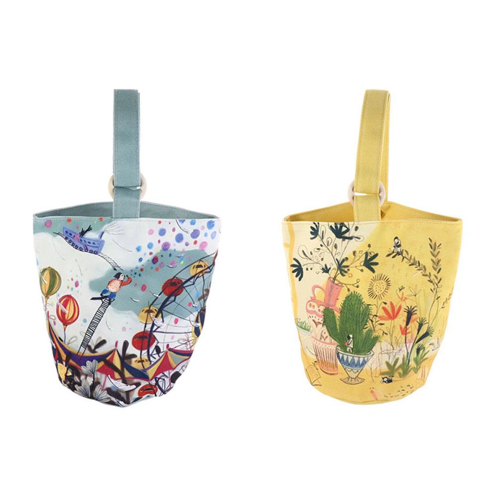 Print Canvas Star Handbag Sky Letter Lunch Bag Reusable Cartoon Bucket Bag  Shopping