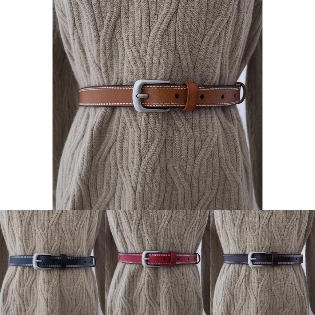 Fashionable Pure Leather Womens Belt With Pin Buckle For Office And Daily Use
